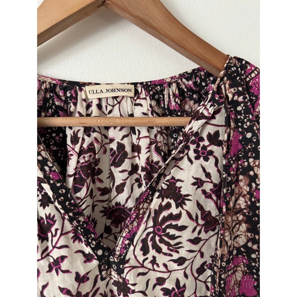 Ulla Johnson 0 Arusi Fuchsia Silk Blouse - Picture 4 of 8